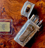 RARE 18th Century Antique French Vest Nécessaire, Etui Fine Sardonyx Agate, Silver, Complete with Original Tools