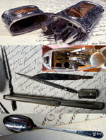 RARE 18th Century Antique French Vest Nécessaire, Etui Fine Sardonyx Agate, Silver, Complete with Original Tools