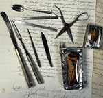 RARE 18th Century Antique French Vest Nécessaire, Etui Fine Sardonyx Agate, Silver, Complete with Original Tools
