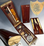 RARE Antique Napoleon Era Palais Royal Military Trousse d'Voyage, Vanity Set, Writer's Set, Razors, 25pc
