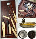 RARE Antique Napoleon Era Palais Royal Military Trousse d'Voyage, Vanity Set, Writer's Set, Razors, 25pc