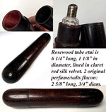 Antique French Double Sided Rosewood Travel Case, Nécessaire or Caddy for 2 Perfume Bottles