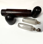 Antique French Double Sided Rosewood Travel Case, Nécessaire or Caddy for 2 Perfume Bottles