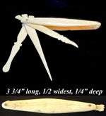 Antique Carved Ivory Folding Hygiene Tool, Late 1700s French Toothpick, Cutical Tool, Ear Wax Spoon