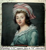 Antique 18th -Early 19th Century French Portrait Miniature Painting aprés Vigee LeBrum,  in Bronze Frame