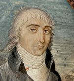 Rare Fine c.1795-99 Portrait Miniature, Incoyables Young Man, Luxuriants post French Revolution,