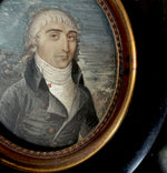 Rare Fine c.1795-99 Portrait Miniature, Incoyables Young Man, Luxuriants post French Revolution,