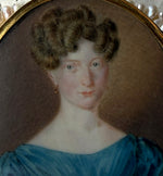 Spectacular Antique c. 1820s-30s French Portrait Miniature Bracelet Clasp, 5-Strand Pearl Bracelet