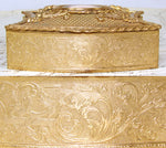 Antique French Rococo Revival Style Gilt Brass or Bronze Jewelry Casket or Trinket Box, Portrait on Porcelain