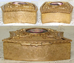 Antique French Rococo Revival Style Gilt Brass or Bronze Jewelry Casket or Trinket Box, Portrait on Porcelain