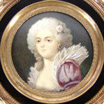 Antique French Napoleon III Era Jewel Casket or Trinket Box, Rococo Style Portrait Miniature