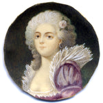 Antique French Napoleon III Era Jewel Casket or Trinket Box, Rococo Style Portrait Miniature