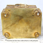 Antique French Empire Revival Jewel Casket or Trinket Box, Limoges Enamel Profile Portrait Miniature