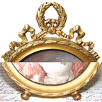 Antique French Miniature Painting in Gilt Bronze Frame, apres Jean-Baptiste Greuze "The Village Bride"