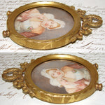 Antique French Miniature Painting in Gilt Bronze Frame, apres Jean-Baptiste Greuze "The Village Bride"