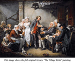Antique French Miniature Painting in Gilt Bronze Frame, apres Jean-Baptiste Greuze "The Village Bride"