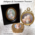 Antique French Miniature Painting in Gilt Bronze Frame, apres Jean-Baptiste Greuze "The Village Bride"