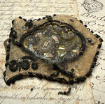 Rare French Convent Reliquary with Agnus Dei & Saints' Relics in Embroidered Metallic Thread Case, c. 1780–1825