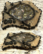 Rare French Convent Reliquary with Agnus Dei & Saints' Relics in Embroidered Metallic Thread Case, c. 1780–1825