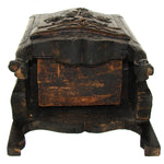 Charming Carved Wood French Country French 16.5" Tall Salt Box, Cabinet after 18th Century Style