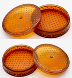 Finei Antique 18th Century Blond Tortoise Shell Lathe-turned Snuff or Patch Box, 18k Gold Pique