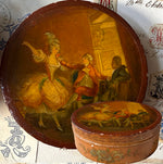 Antique 18th Century French Vernis Martin Snuff Box, Louis XVI Courting Scene Painted on Ivory Box