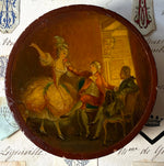 Antique 18th Century French Vernis Martin Snuff Box, Louis XVI Courting Scene Painted on Ivory Box