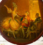 Antique 18th Century French Vernis Martin Snuff Box, Louis XVI Courting Scene Painted on Ivory Box