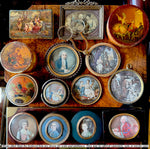 Antique 18th Century French Vernis Martin Snuff Box, Louis XVI Courting Scene Painted on Ivory Box