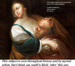 Magnificent Painting in Miniature, "Charity" Portrait mounted on Burl and Shell Snuff Box