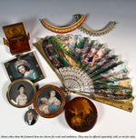 Magnificent Painting in Miniature, "Charity" Portrait mounted on Burl and Shell Snuff Box