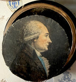 Antique 18th Century Tortoise Shell Portrait Miniature Snuff Box w Original Leather Presentation Case, Box