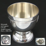 Lovely Antique French Hallmarked Sterling Silver Egg Cup, Vermeil Interior with Shell or Seashell Motif