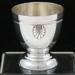 Lovely Antique French Hallmarked Sterling Silver Egg Cup, Vermeil Interior with Shell or Seashell Motif