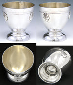Lovely Antique French Hallmarked Sterling Silver Egg Cup, Vermeil Interior with Shell or Seashell Motif