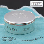 Vint. Tiffany & Co. Sterling Silver "1837 Makers Collection" Compass, Pristine w/ Original Felt Pouch