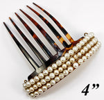 Beautiful Mantilla Type Large Antique Tortoise Shell Tiara Hair Comb, Peigne, Set With French Pearls