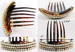 Beautiful Mantilla Type Large Antique Tortoise Shell Tiara Hair Comb, Peigne, Set With French Pearls