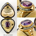 Antique Edwardian 14k Gold, Seed Pearl and 11mm x 8mm Facet-cut Amethyst