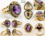 Antique Edwardian 14k Gold, Seed Pearl and 11mm x 8mm Facet-cut Amethyst