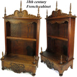 Very RARE Antique French c.1740-1800 Era 31" Carved Wood Wall Cabinet or Table Vitrine, Shelf