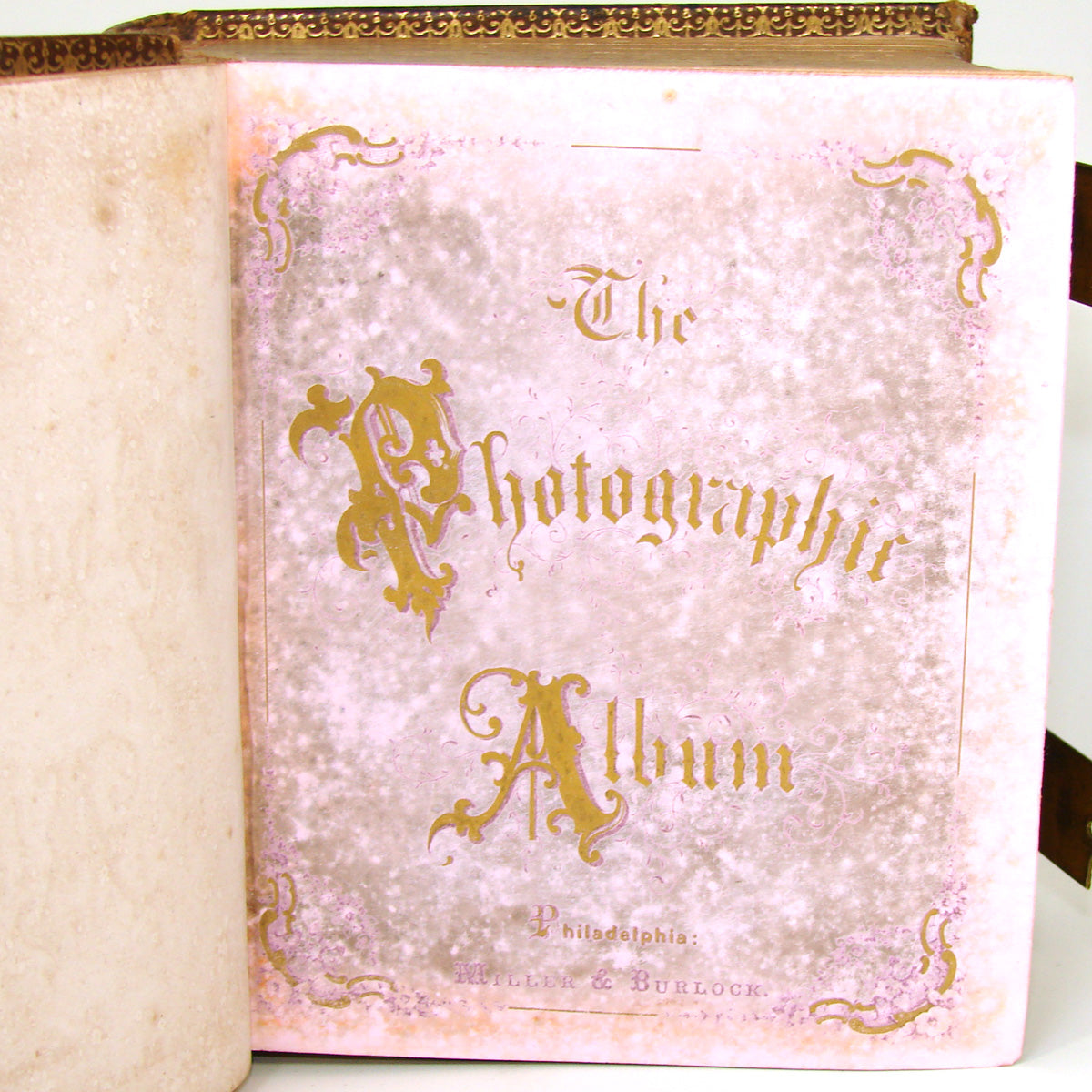 Antique Victorian Era Tooled Leather Carte d’Visite or Photo Album, Bronze Strap Clasps