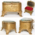 Antique French Eglomise Jewel Casket or Patch Box, a Souvenir of Sacre Coeur, Paris