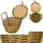 Antique Italian Grand Tour Style Eglomise Casket, Patch Box, Braided Wire Basket: Monte Cappuccino