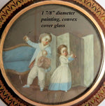 RARE Antique 18th Century French 18k Tortoise Shell Snuff Box Miniature Painting, Portrait Miniature of Children in Interior
