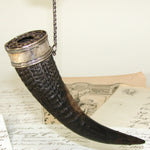 Antique Victorian Era Genuine Horn & Silver Plate Snuff Mull or Incense Burner