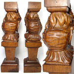 Antique French Hand Carved Figural 16.25” Support PAIR, Architectural Salvage from Furniture