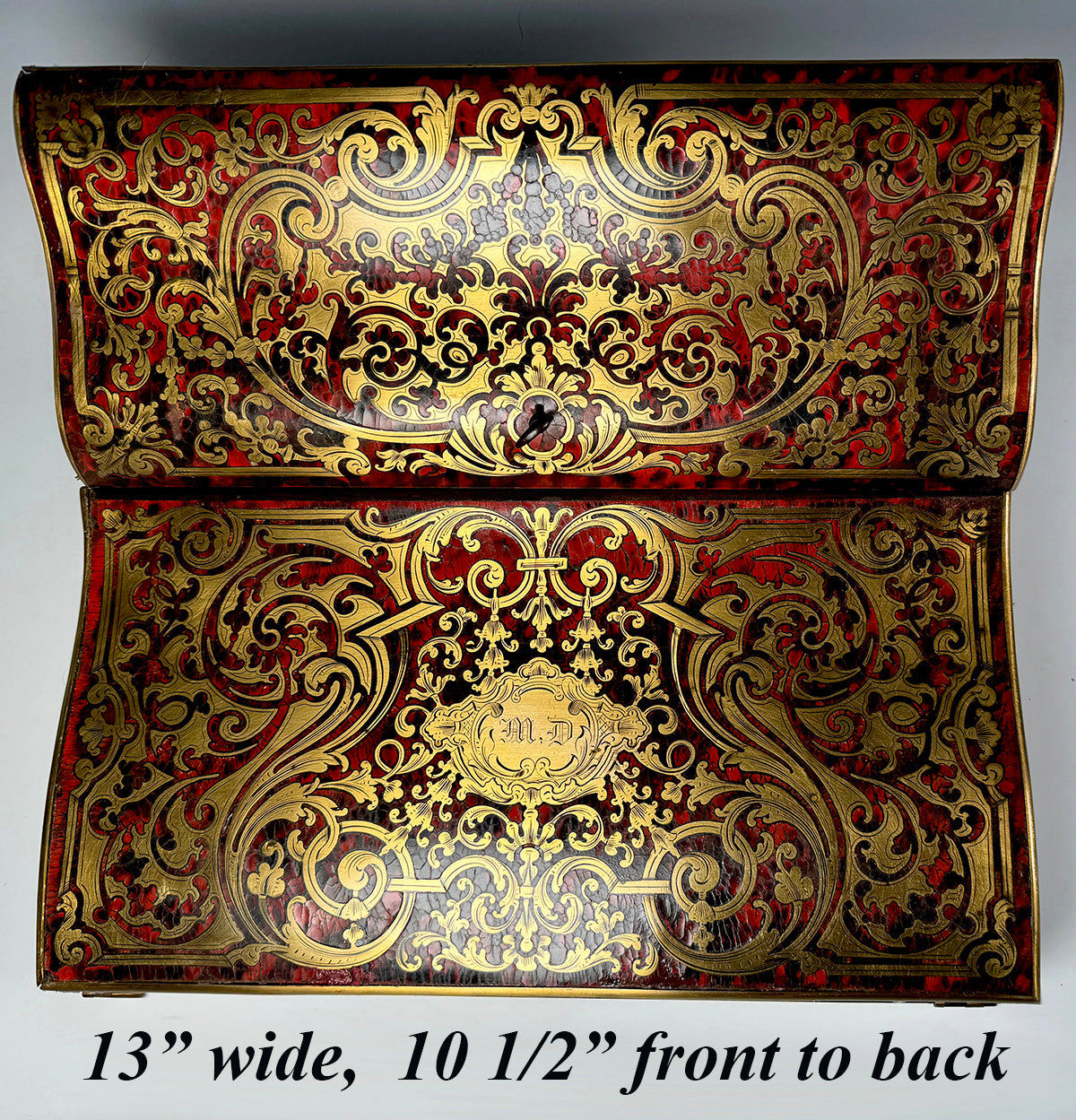 Superb Antique French Napoléon III Writer's Slope, Ecritoire, 1830-50s Boulle Necessaire