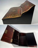 Superb Antique French Napoléon III Writer's Slope, Ecritoire, 1830-50s Boulle Necessaire