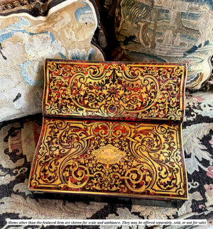 Superb Antique French Napoléon III Writer's Slope, Ecritoire, 1830-50s Boulle Necessaire